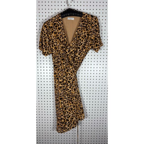 Aritzia Babaton leopard print wallace wrap dress size S - Picture 2 of 10